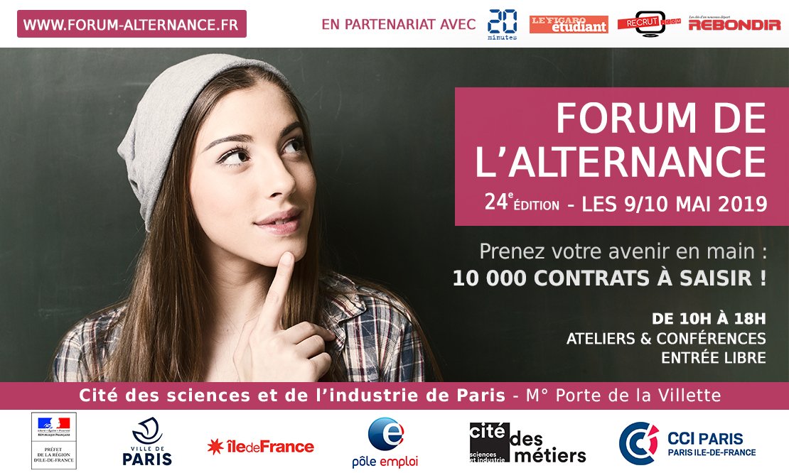 Venez découvrir nos formations à l'occasion du Forum de l'alternance du 09 et 10 mai 2019 à la Cité des Sciences et de l'Industrie 😉 #apprenti #apprentissage #formation #alternance  #RATP #ForumAlternance #étudiant #cfa #cfamud #transport