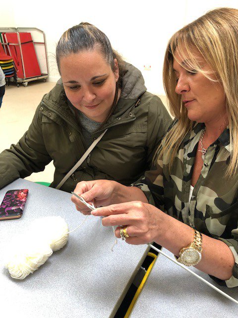 Yesterday's coffee afternoon we were learning how to knit. Join us every Thursday 2.15-3pm