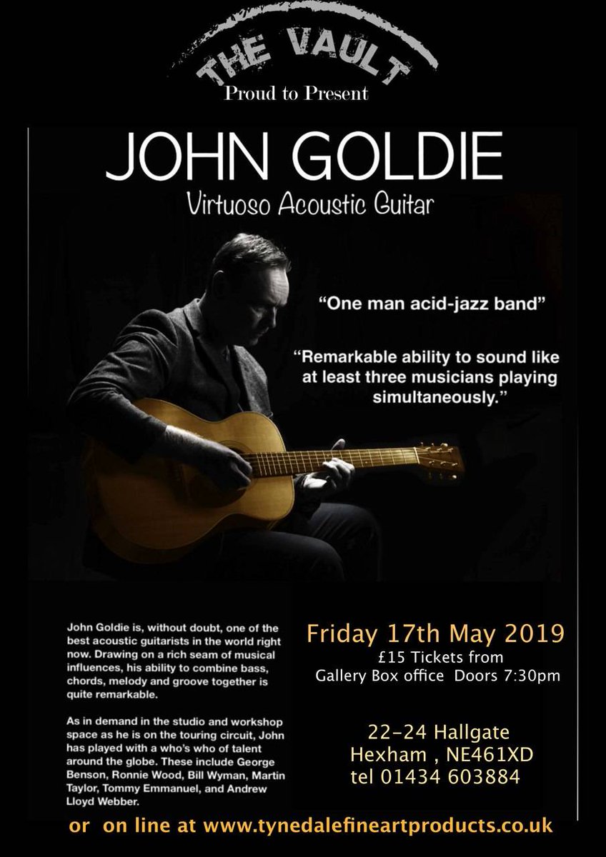jongomm's tweet image. Wildfolk of the Northeast of England: Venture to Hexham on the 17th day of this month at sunset and surrender to the guitar of @johnsgoldie 

@hexhamcourant