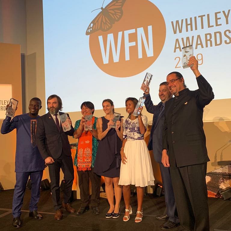 So proud of all the winners of the <a href="/WhitleyAwards/">Whitley Fund for Nature</a> working towards environmental conservation and community development! Here is our Sustainable Livelihoods program Manager Wendy giving his  speech at the award ceremony!  #GreenOscars2019 #conservationoptimism