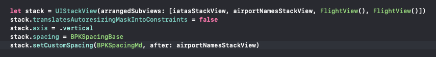 FedeTrimboli's tweet photo. After years of using `UIStackView`, I just noticed you can specify a custom spacing after a specific subview 🤦🏻‍♂️. Too much IB in my life 😅

There is no way to do this in IB, right? https://t.co/lXsC0cNemB