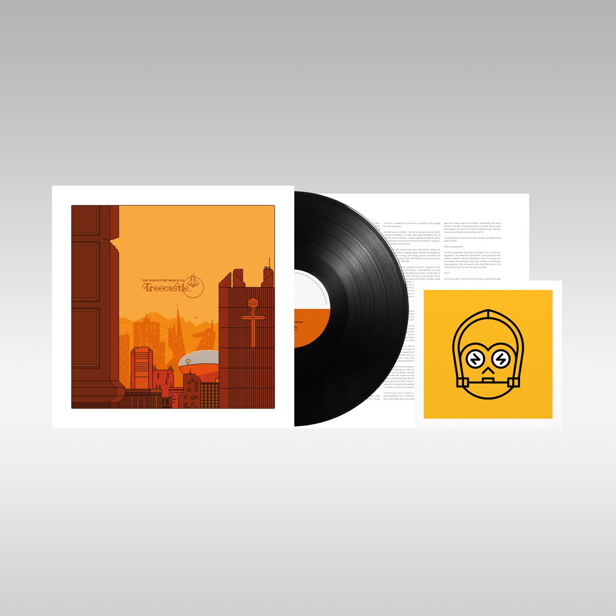 The Forgotten World of Treecastle

Limited Edition 180g Vinyl
Matte Heavy Board Sleeve 
Gloss Printed Inner Sleeve 
11”x11” Story Art Card
7”x7” Numbered Hand Pulled Screen Print

Exclusively available from Funky Monkey Official.

funkymonkeyofficial.com