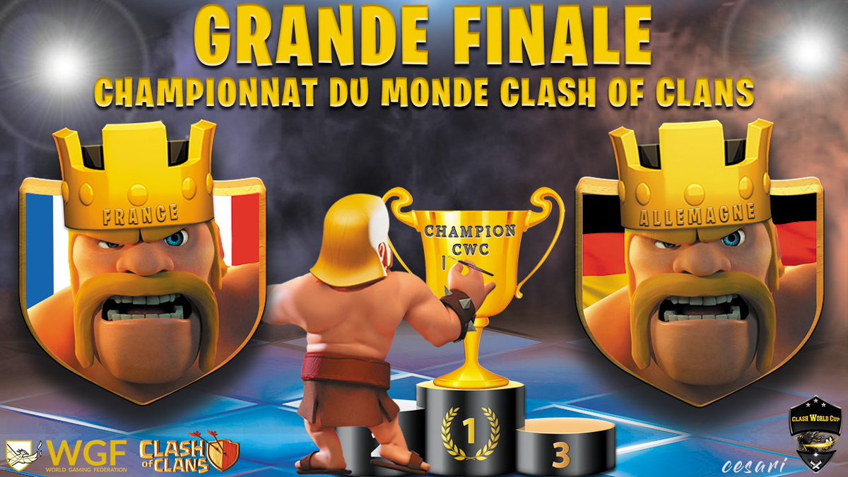 ⏱ Tic Tac Tic Tac
J-1 avant la GRANDE FINALE coupe du monde Clash of Clans <a href="/ClashworldcupC/">ClashworldcupCOC</a> 
🇲🇫 vs 🇩🇪
🎁 Des Gemmes offert par <a href="/ClashofClansFce/">Clash of Clans FR</a> pour vous sur le live
🏆 Qui gagnera le titre ? 
⚔ RDV demain à 21h ici: 
youtu.be/A-oQNrrLwxw