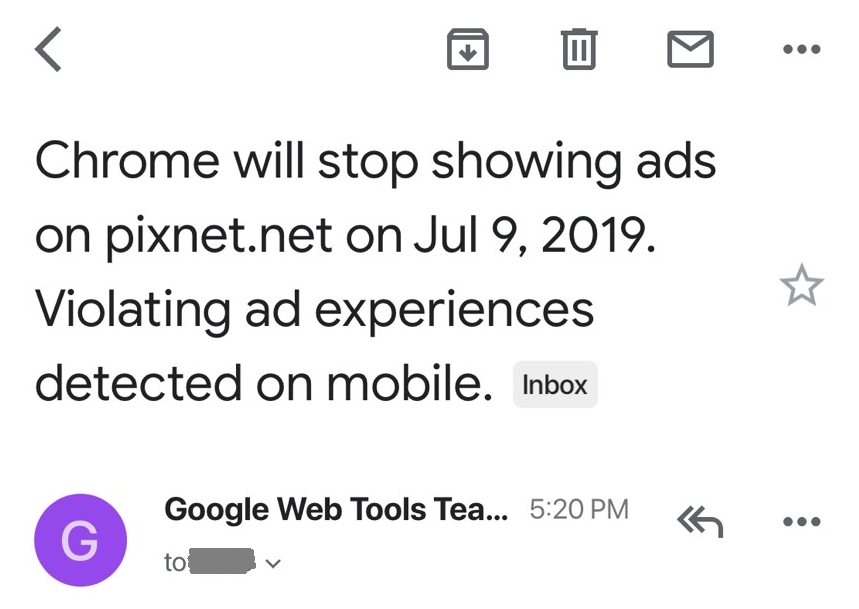 irenec's tweet photo. google 動手了 ... 

#ViolatingAdExperience
#pixnet https://t.co/fCzfoY1SbK