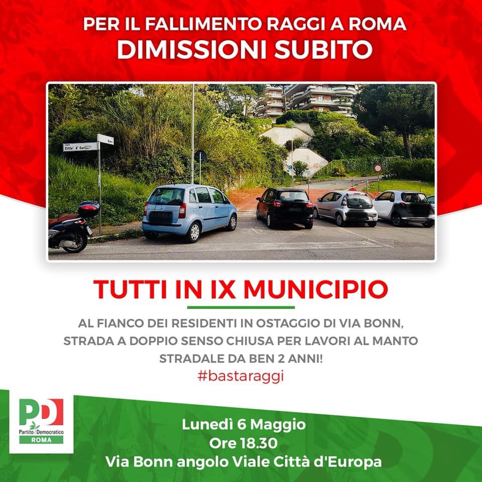 Ti aspettiamo lunedì 6 maggio alle ore 18,30 al Torrino in via Bonn angolo Via città d'Europa. 

Vieni anche tu a protestare affinchè Via Bonn, chiusa ormai da due anni, venga riaperta!