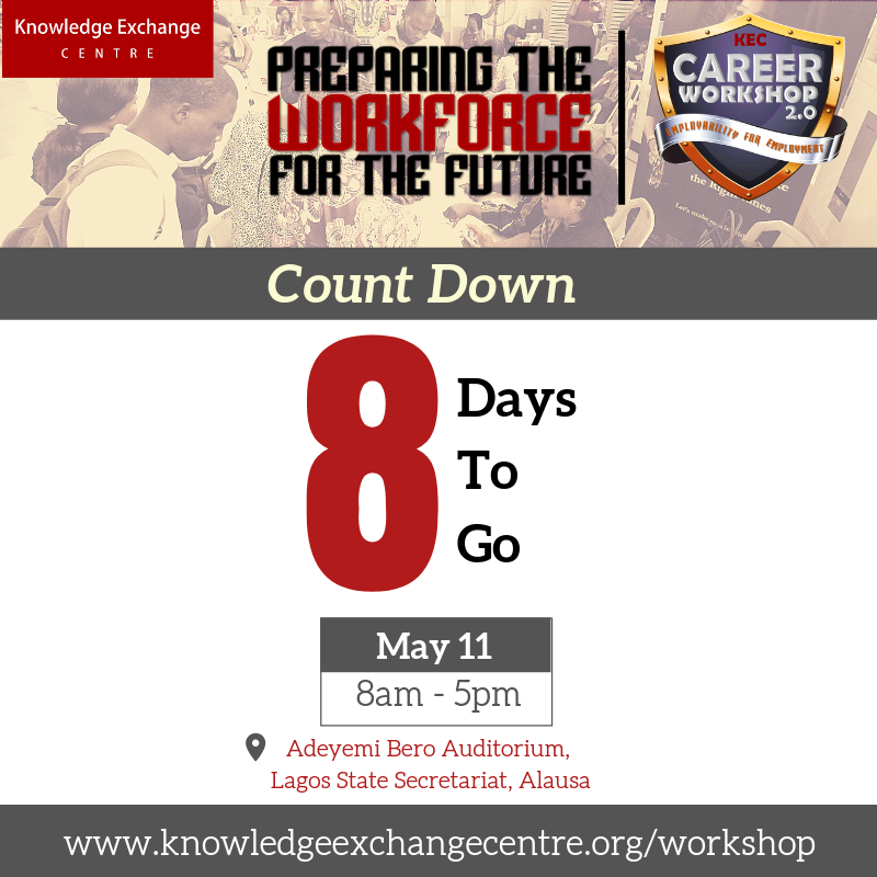 kecnigeria's tweet photo. KEC Career Workshop 2.0 is 9 days away.
What else are you waiting for?
Do not let this life changing opportunity pass you by.

Registration for KEC Career Workshop 2.0 is FREE
Register Now: https://t.co/4lMzNw1ZxE

@XL_AFRICAGROUP
#KECNG
#KEC2.0
#Thefutureofwork https://t.co/Ayr7Xh6YF5