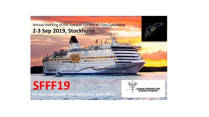 Registration is open for the Swedish Society for Flow Cytometry Annual Meeting 2019 (#SFFF19) in Stockholm 2-3 September 2019. sfff.se. Places are limited and will be allocated on a first come first served basis. Welcome on board! 
#flowcytometry #flödescytometri