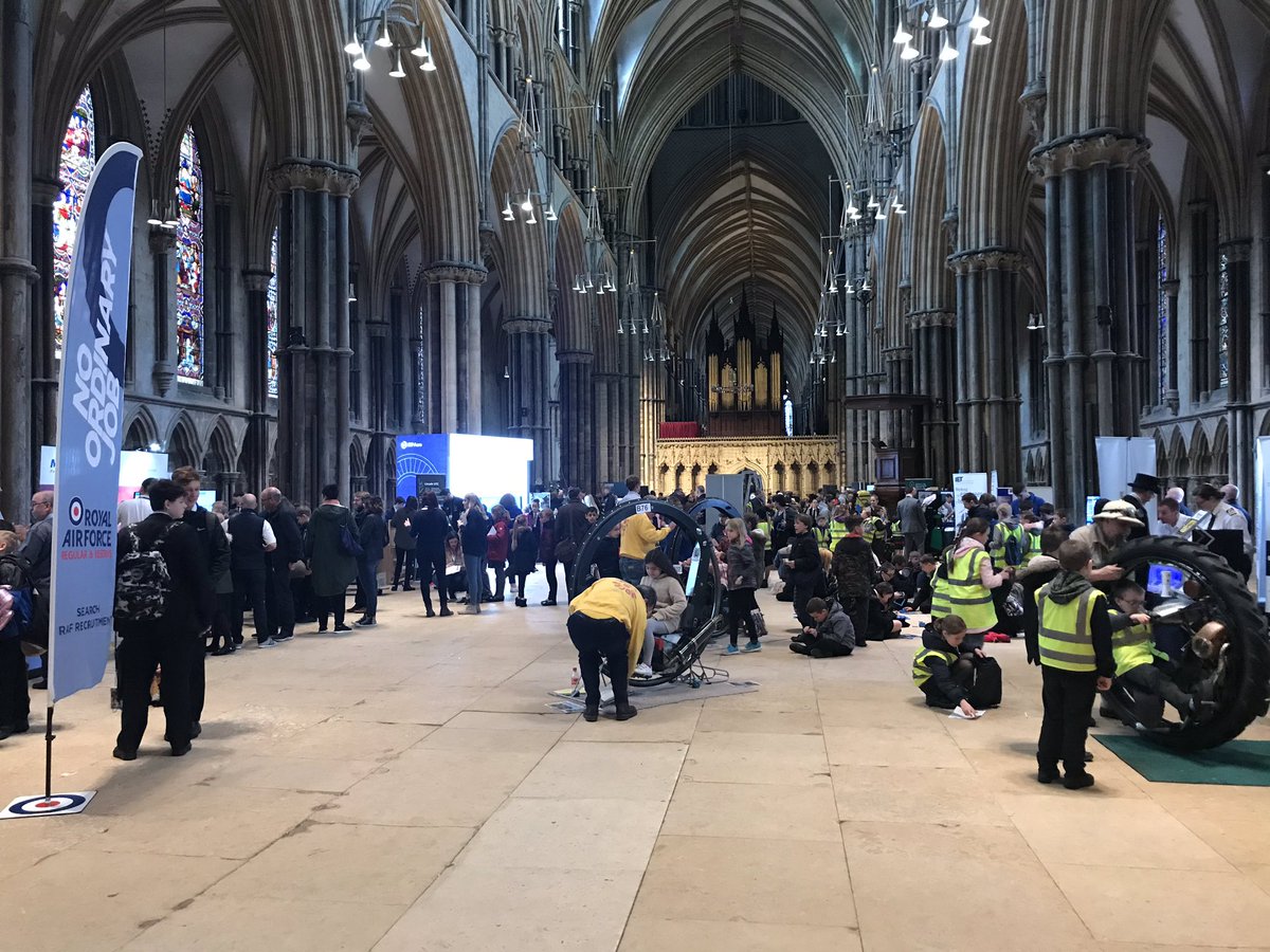 A collision of our past and our future <a href="/LincsCathedral/">Lincoln Cathedral</a>. Sparks engineering festival.
