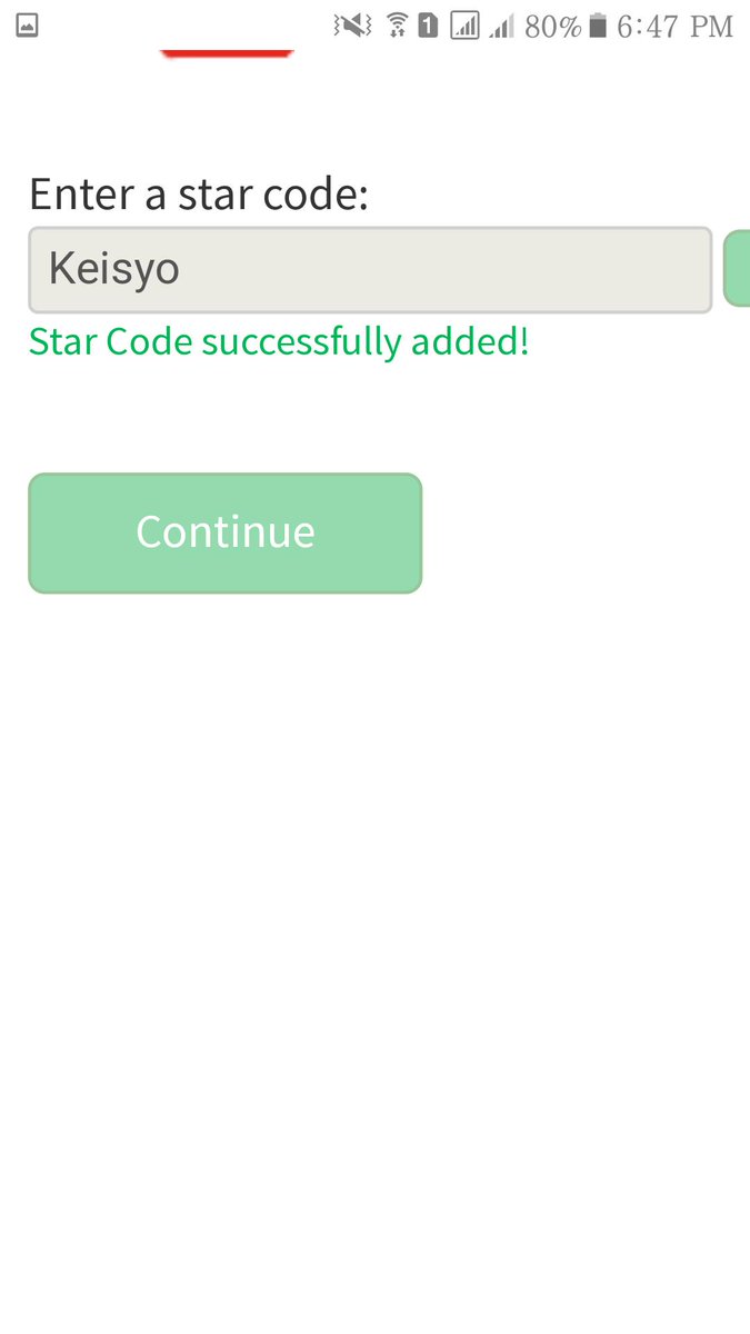 star code roblox enter