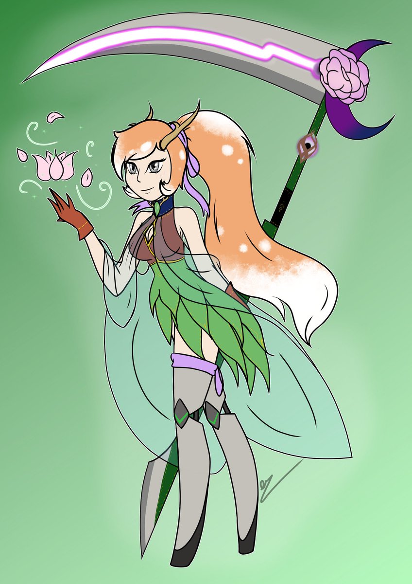 So I made a rwby oc... This is Lyfa.
Ima make an acc for her later.

Art by <a href="/OtakuTheUnicorn/">Minty Ruby 🐰 VTuber / (ㅇㅅㅇ❀)＼</a>