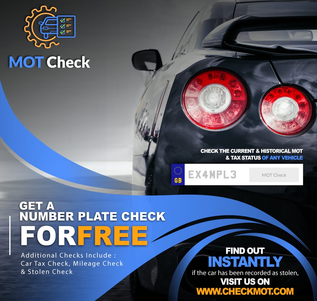 MotCheckUK's tweet image. Get a number plate check for free!
Find out instantly if the car has been recorded as stolen!!

Visit our website checkmot.com  to know more!
#stolencar #cartax #mileagecheck #checkmot #checkmotuk