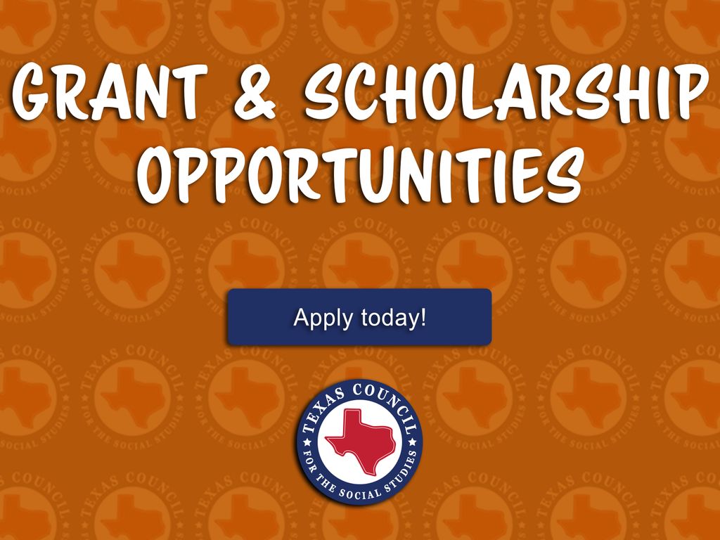 TxSocialStudies's tweet photo. 💲 Scholarship &amp; Grant Opportunities 💲 
Access the application at https://t.co/LUiUd0E465
Deadline >>> June 1
#txcss2019 https://t.co/1H52dZWMcY