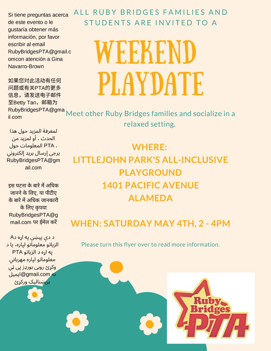 RB_Stars's tweet photo. Will you join us this weekend, Sat 5/4 2-4pm, for a playdate? Make some new friends?
This idea came out of our @CaliforniaPTA #SchoolSmarts group. Good idea, right? #WeAreRubyStars https://t.co/GtDbrHso4r