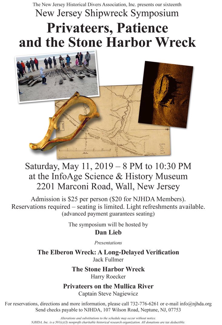 Tickets still available for museum fundraiser. I’ll be talking about Revolutionary War Shipwrecks in South Jersey.