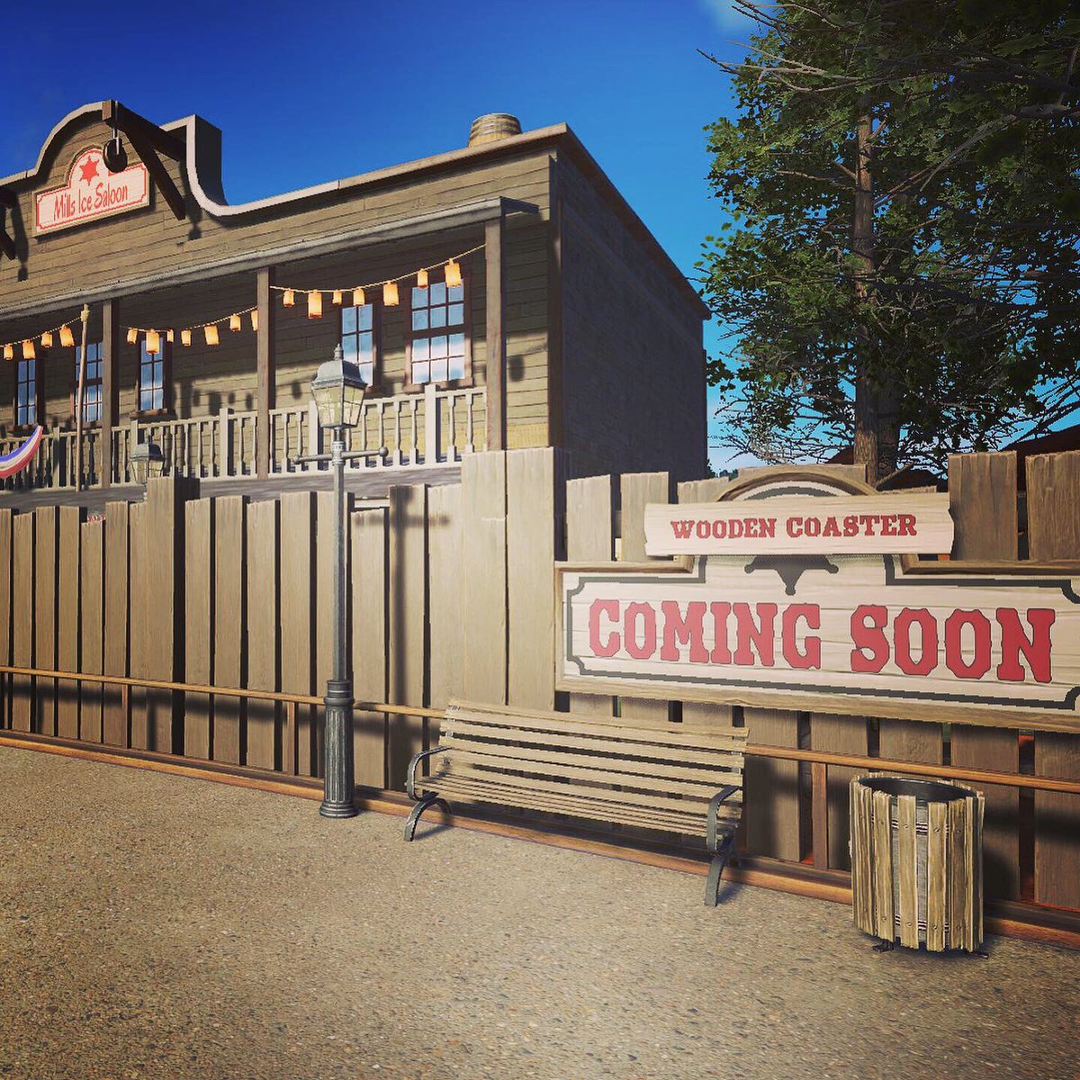 MarCorkscrew's tweet photo. In the "Canyon Diablo" area arrive a new Wooden Coaster!🎢🏜Stay tuned for other updates!😁 #canyondiablo #western #woodencoaster #funventures #planetcoaster #marCorkscrew https://t.co/Y3DrN503Sc