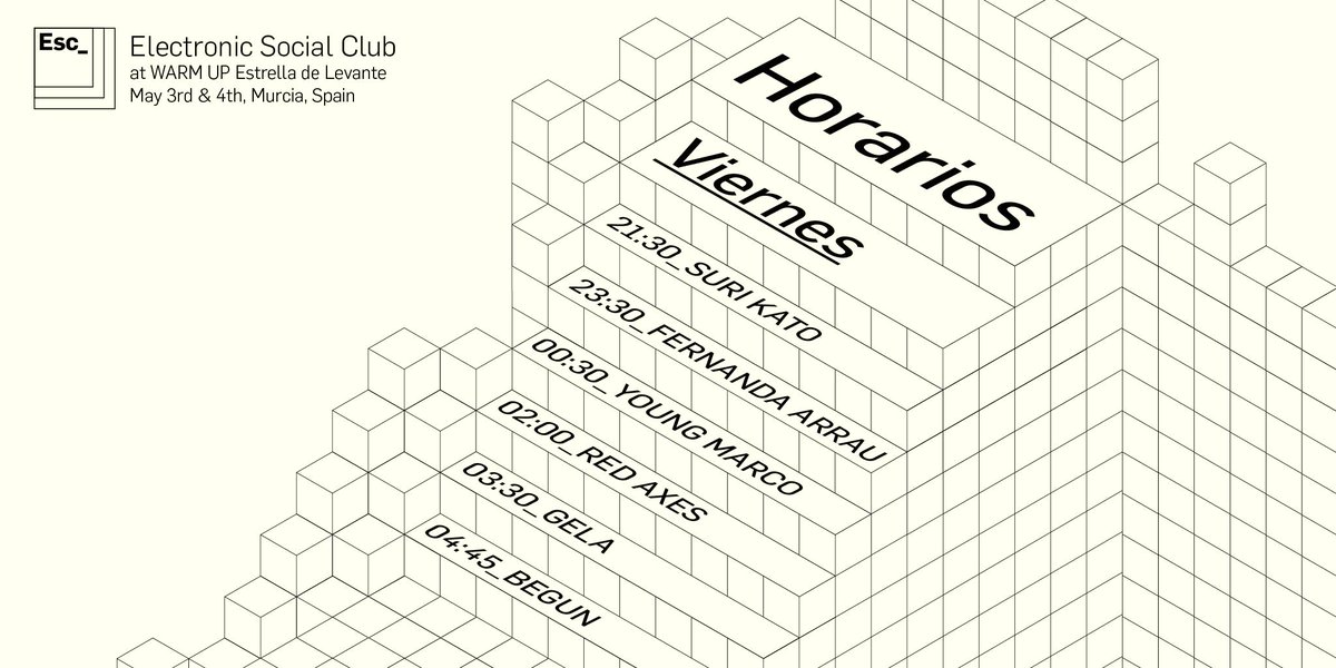 ◾◾El nuevo espacio de #WARMUP2019 dedicado a la música club underground abre hoy sus puertas.

 Viernes de #esc_esc_esc con Red Axes, @youngmarco2600, <a href="/fernandarrau/">Fernanda Arrau</a>, <a href="/beGun_music/">beGun</a>, Gela y Suri Kato. 

*Entrada mediante una consumición de <a href="/redbullESP/">Red Bull España</a>.