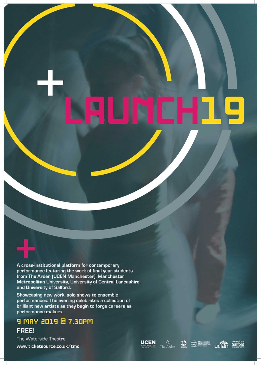 TMC_Waterside's tweet photo. Coming up on Thursday 9th May we have #LAUNCH19 A cross-institutional platform for new contemporary performance, showcasing the work of final year students from @TaP_Arden, @MMUCTP, and @UCLan .Tickets available via https://t.co/p83SU0NNCe
#Theatre #Arts #Performance #Manchester https://t.co/sWuaa98jNX