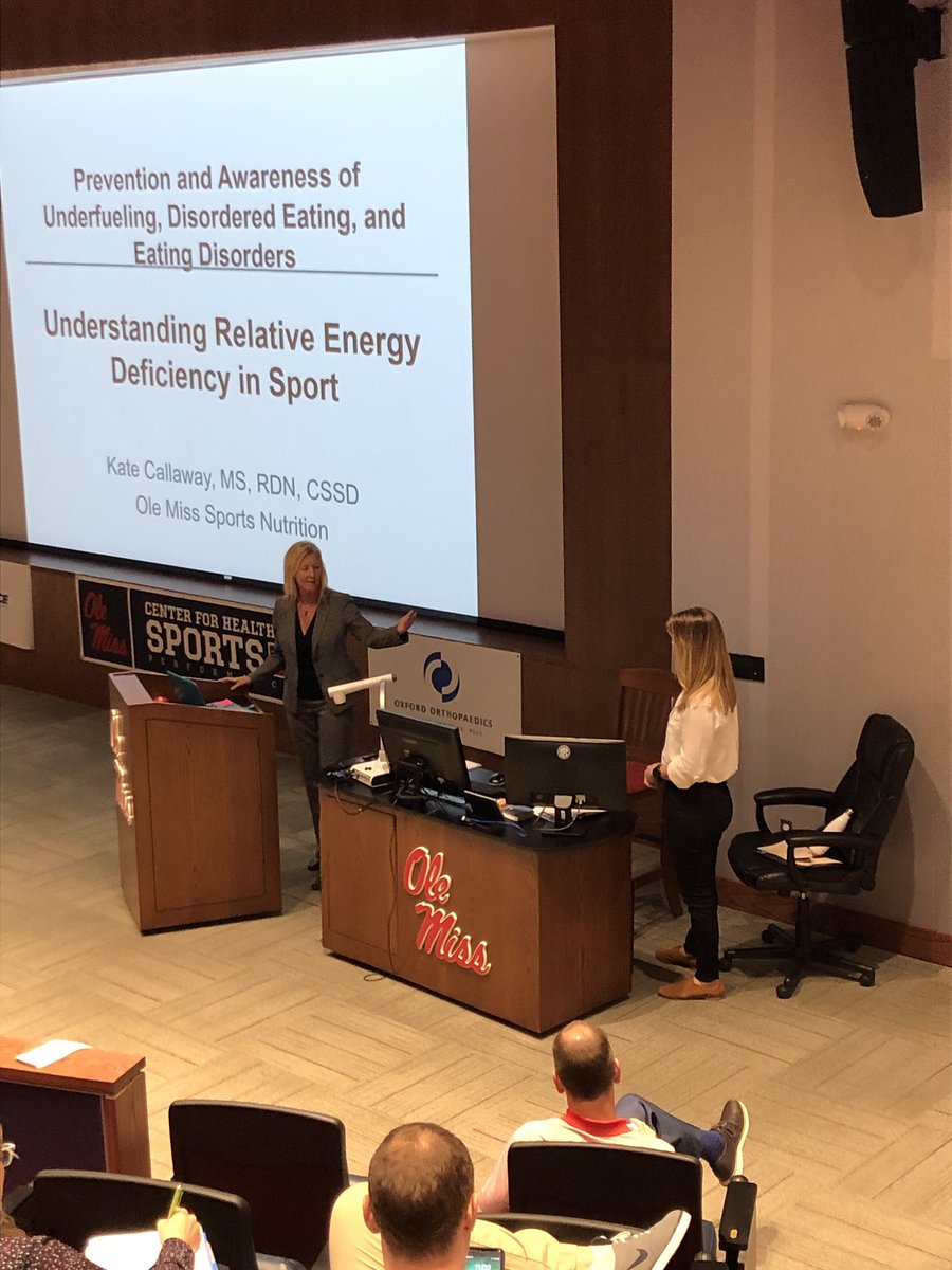 UM_CHSP's tweet photo. If you’re not here  @UM_CHSP conference, you’re missing out! Kate Callaway is giving a very informative talk on the risks of underfueling and how it relates to injury in sport @KateCKirby1 @OleMissHealth @OleMissSAS https://t.co/ulS7rmmYrV
