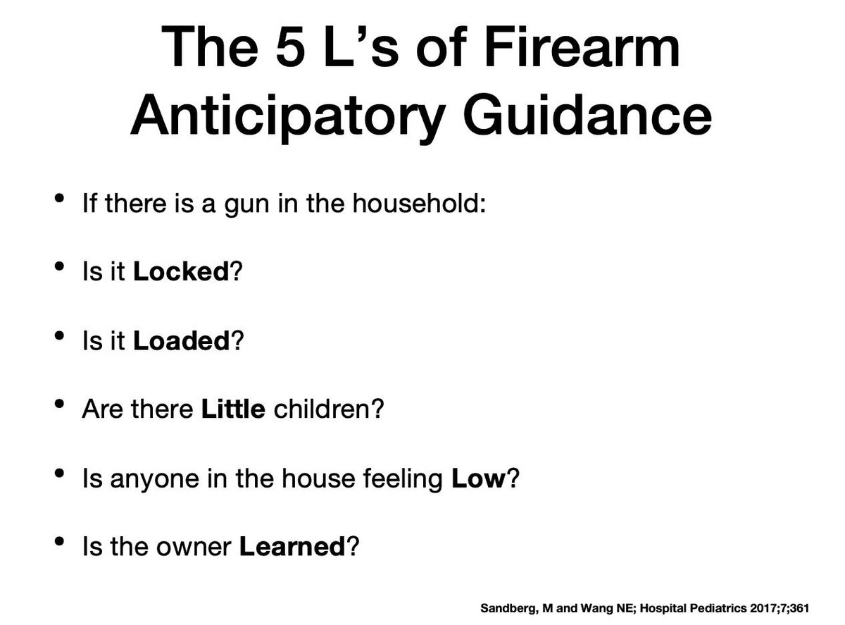 mnaap's tweet photo. The 5 L's are a good way to work in #gunsafety during patient visits, says @mundumuragu #HotTopics2019 https://t.co/xGdXWNb0Ju