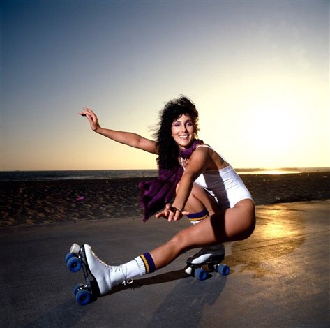 Happy birthday Here s Cher on roller skates! 