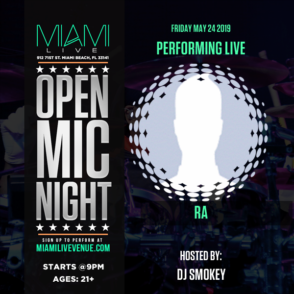RADERRELL's tweet photo. I'm performing at Miami LIVE Open Mic Memorial Day Weekend Edition 5/24/19 come check me out! #Coast2Coast https://t.co/qK4bs7Pj8a