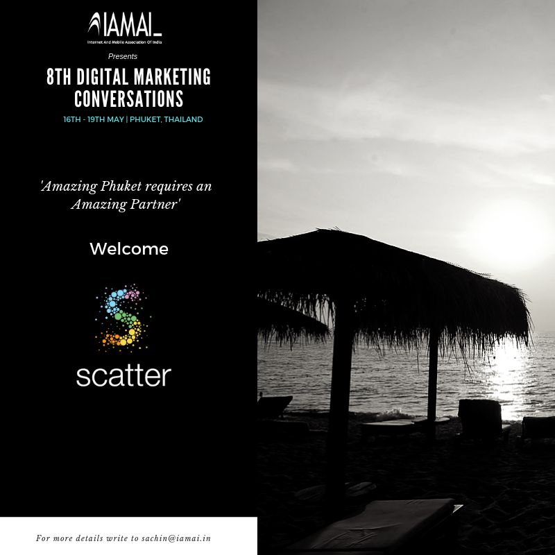 IAMAIForum's tweet photo. 'Amazing #Phuket requires an Amazing Partner'
We are delighted to announce our First Partner for #8DMC @scattercontent
Time to join the conversations that really matter.
For details on #8DMC visit: https://t.co/lSwA4A5hK1 today!
For more details mail to sachin@iamai.in https://t.co/EjG1ubQKF0