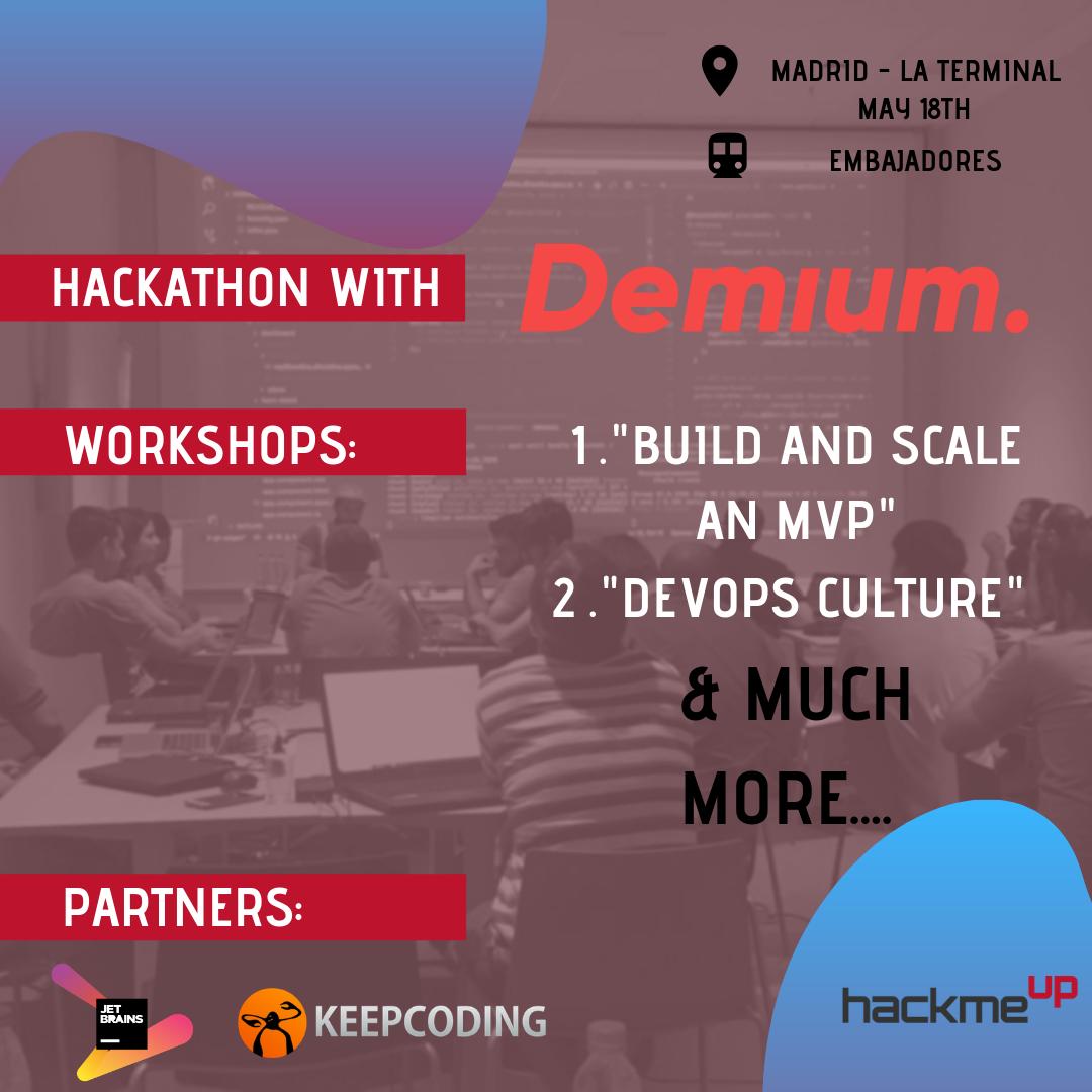 HackMeUpTeam's tweet photo. *#Hackmeup #Madrid* 

🔊🔊 No queda nada‼️
Ya están los talleres y todo lo demás "almost ready"...😎✌️
Solo quedáis los que os vais a inscribir en nuestras últimas plazas disponibles 💥💥

Inscribete aqui: 👇👇
https://t.co/gbjxNSO2uW 
#hackathon #hackmeupper #demium #Developer https://t.co/sEpAi7eFEf