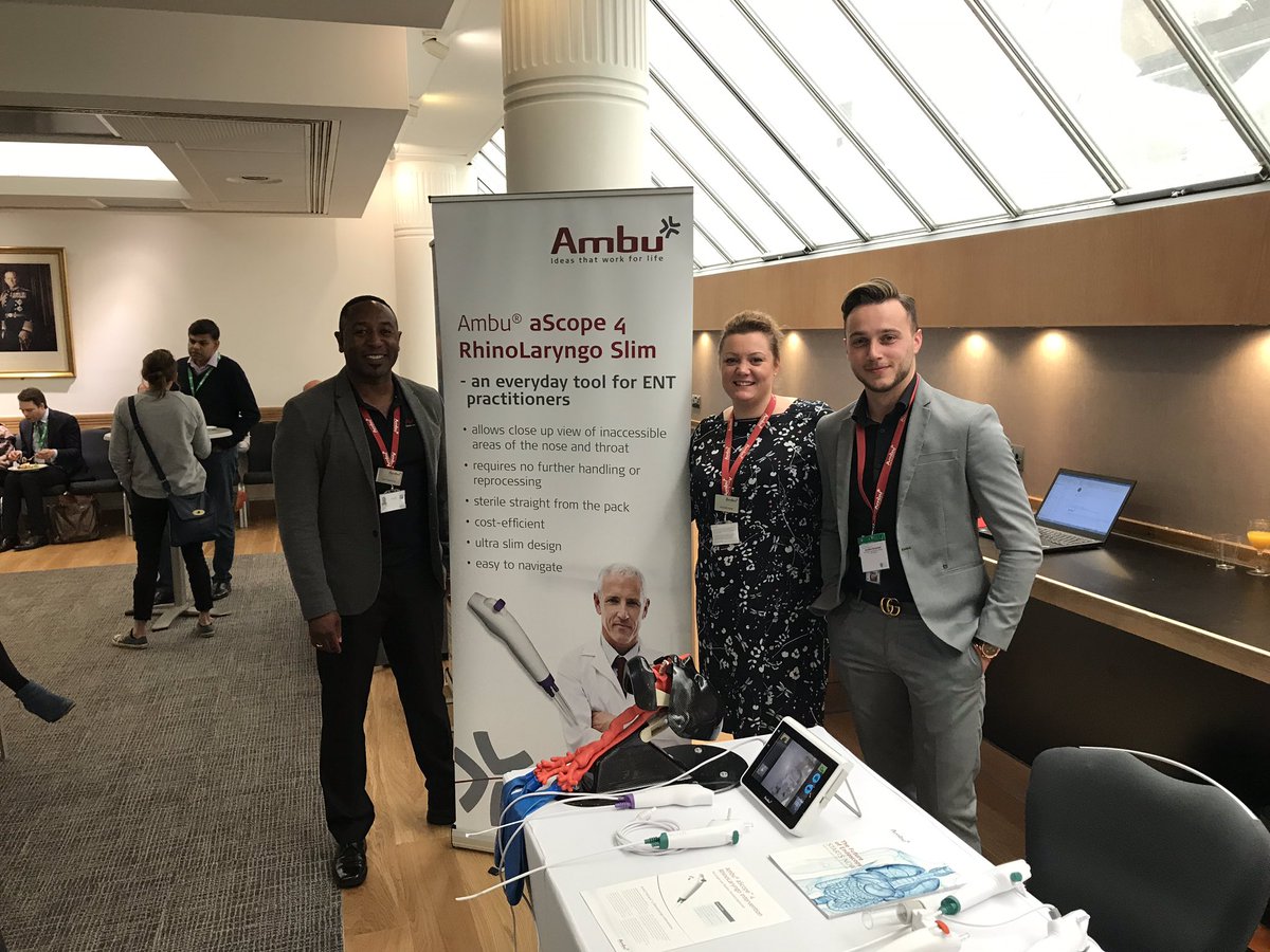 @Ambu_UK  many thanks to @jomc_ambu <a href="/MichelleAmbu/">Michelle Fisher</a>  and Sean for supporting us today #HANA19 <a href="/RoySocMed/">The Royal Society of Medicine</a>