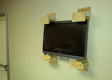 Well, here is one way to hang a TV. Better still, Call #Handyman Connection to have the job done right.