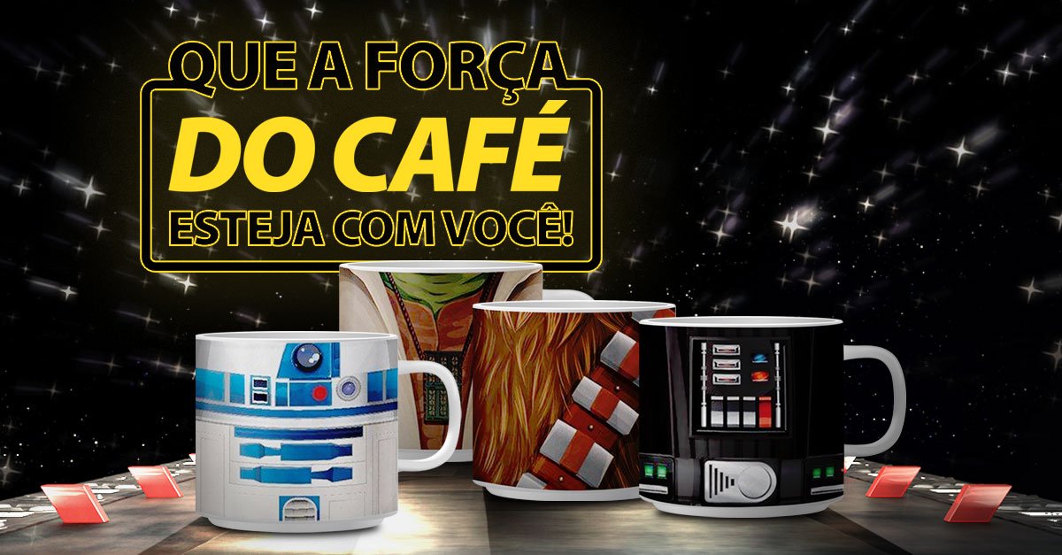 Para comemorar o #MayTheFourth, este este kit 4 canecas Star Wars em nosso site encontrar você vai. No link wal.mw/2GM97Qt clicar você deve. Que a força esteja com você! #MayTheFourthBeWithYou #StarWarsDay #Yoda #C3PO #DarthVader #Chewbacca #Coffee