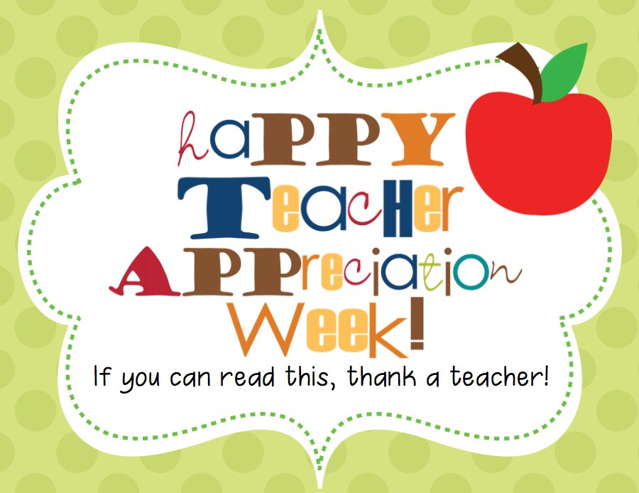 SimpPTA's tweet photo. Teacher Appreciation Week is May 6-10! Here are the daily themes:

•Monday - “Monday Munchies” 
•Tuesday - “Tuesday Treats”
•Wednesday - “Wish List Wednesday” 
•Thursday - “Thankful Thursday” 
•Friday - “Foodie Friday” 
Room Parents will provide lunch for their teachers. https://t.co/xjwFoROCch