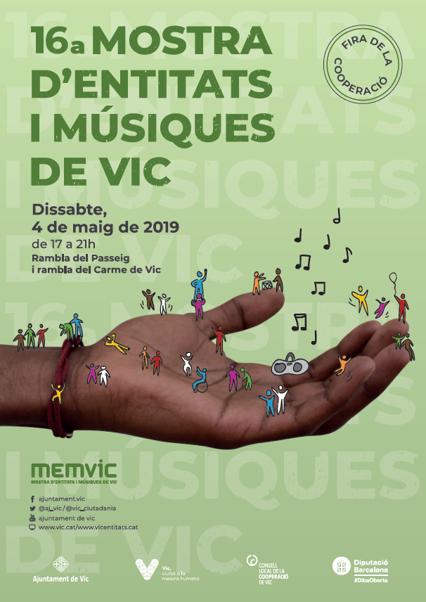 vic_cultura's tweet photo. 🎼 Els escenaris de la rambla del Passeig i del Carme s'ompliran aquest dissabte de música, dansa, conta-contes, poesia i molt més, en motiu de la 16a Mostra d'Entitats i Músiques de Vic. 
👆 A les 20h no us perdeu el fi de festa amb les @tietesqueques
ℹ️ https://t.co/otM8VEh2uz https://t.co/x9wLL7s4P5