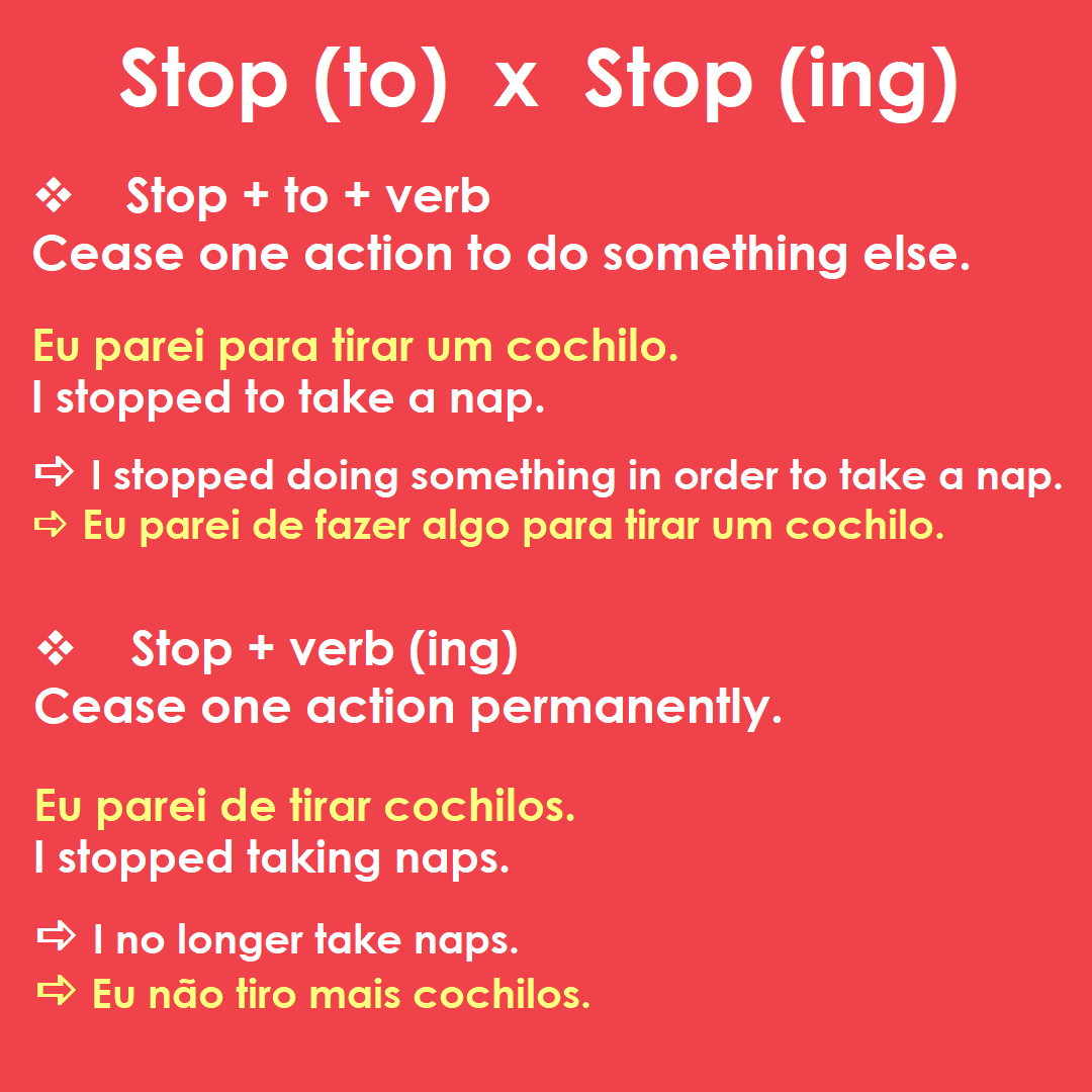 English_and_You's tweet photo. Stop (to) x Stop (ing)
Vejam no nosso canal mais detalhes sobre esse tema 😉👇
https://t.co/jUEcJMhXRf
#ingles #english #gramaticainglesa #inglesgramatica
#dicasdeingles #inglesdicas
#dicadeingles #aprendaingles
#stopto #stoping #verbs #verbosemingles https://t.co/kFR1tUetmE