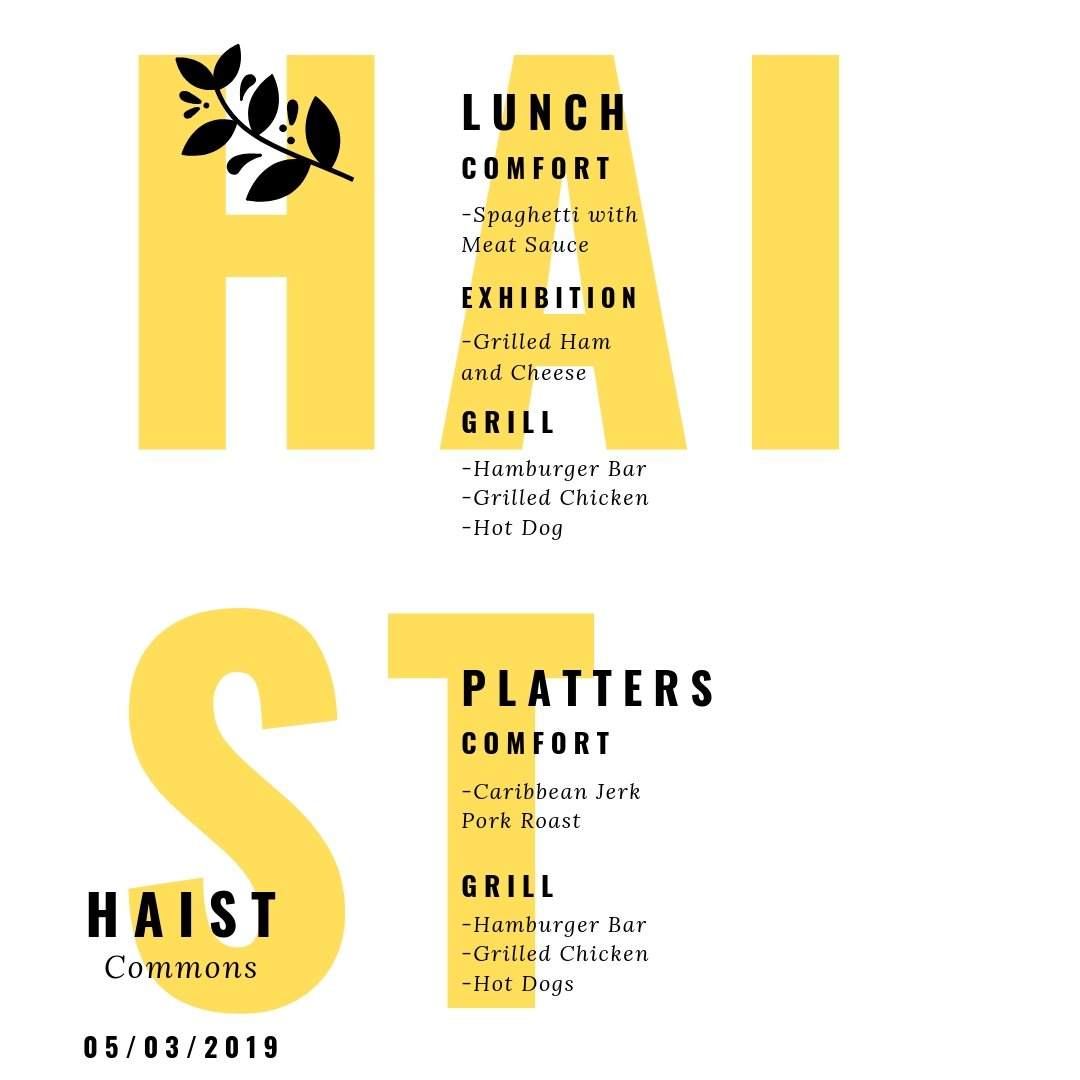 Spartans, there has been an update to the menu for today! Be sure and check it out below!