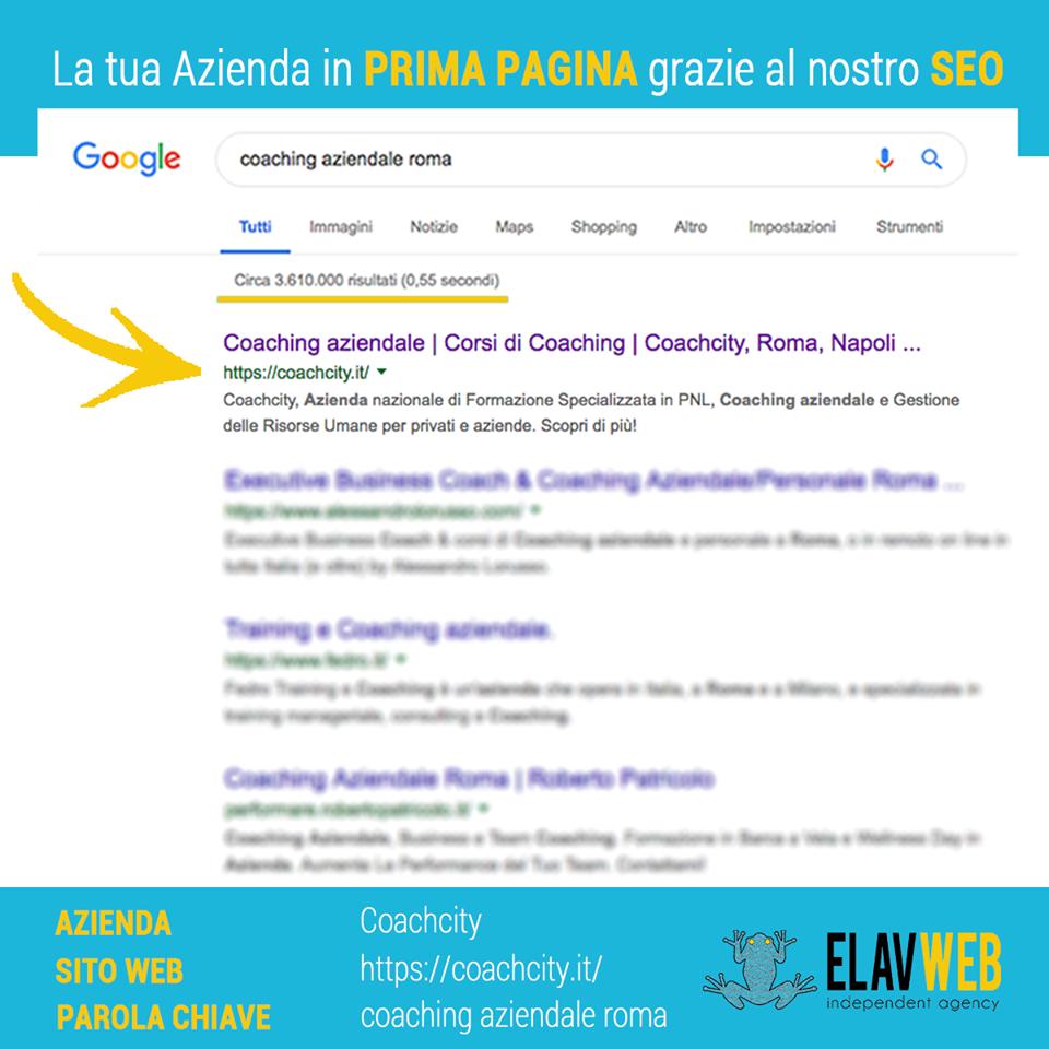 ElavWeb_'s tweet photo. Coachcity in #PRIMAPAGINA su #GOOGLE grazie al NOSTRO #SEO.
Parola chiave: choaching aziendale Roma
Sito: https://t.co/a2K4a9l8yj
#seogeolocalizzato #ottimizzazioneseo #google #choacity #roma #primapagina #coachingaziendale #aziende #elavweb #searchengineoptimization #coach https://t.co/LRGehOXqQO