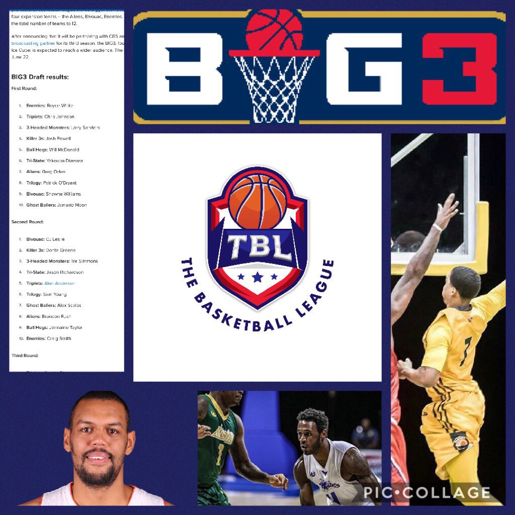 TBLproleague's tweet photo. Congrats to 3 guys from last season being selected into @thebig3 🏀 @13pob13 Patrick O’Bryant from @mesquitedesertdogs 🏀 @iamjmoon Jamario Moon from @albany_patroons_2019 🏀 @reemrush Kareem Rush from @tornadoes_kc 
Wish you all the best!!! #adifferentleague 
@tbasketballleague https://t.co/8OxNOZEsuM