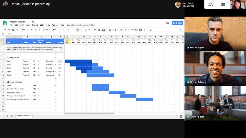 GoogleWorkspace's tweet photo. We added new layouts in #HangoutsMeet to give you more choices when viewing people and presentations → https://t.co/GpOy0bwm5e https://t.co/Uza2kXwVul