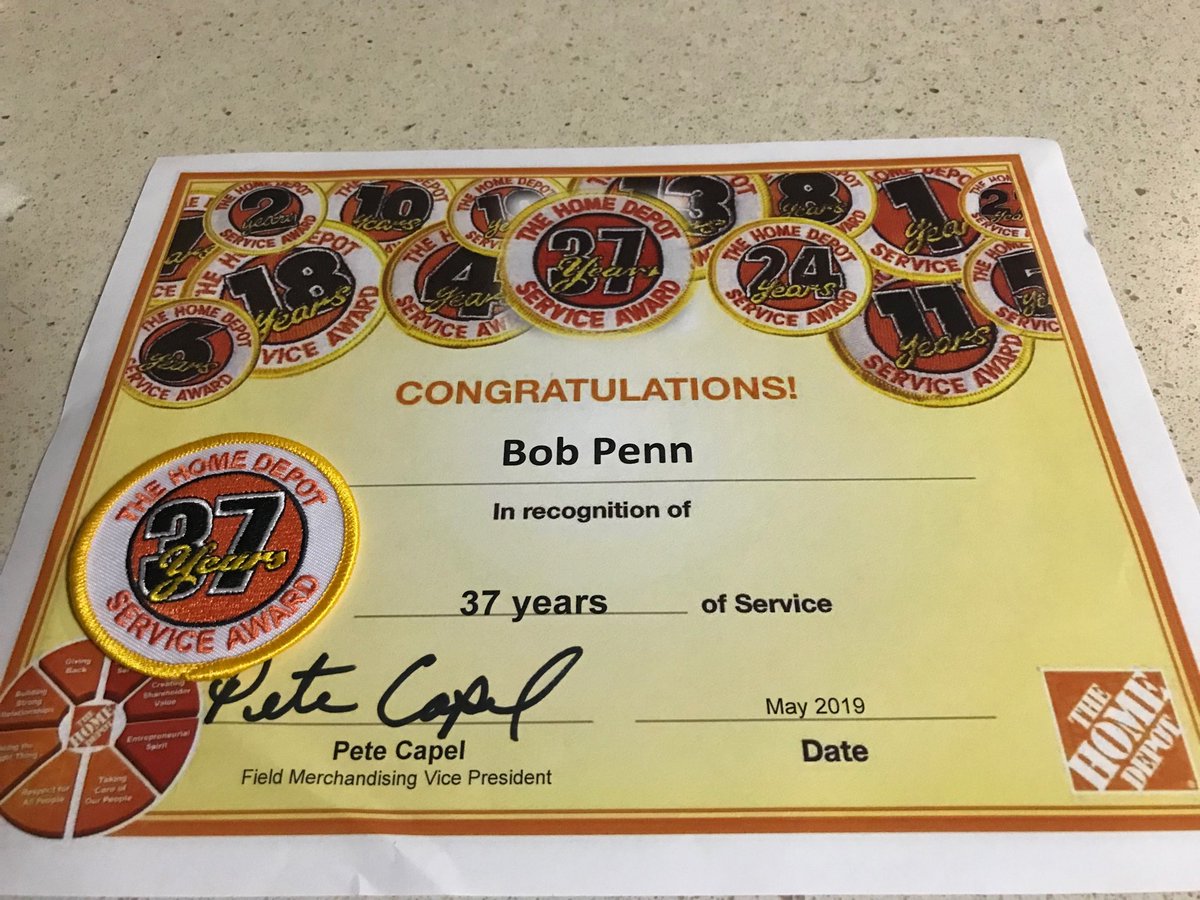 Thanks to all the kind E Mails I have received today about my anniversary. 37 years and still enjoying working for the best company with the best employees every day like it is day 1.