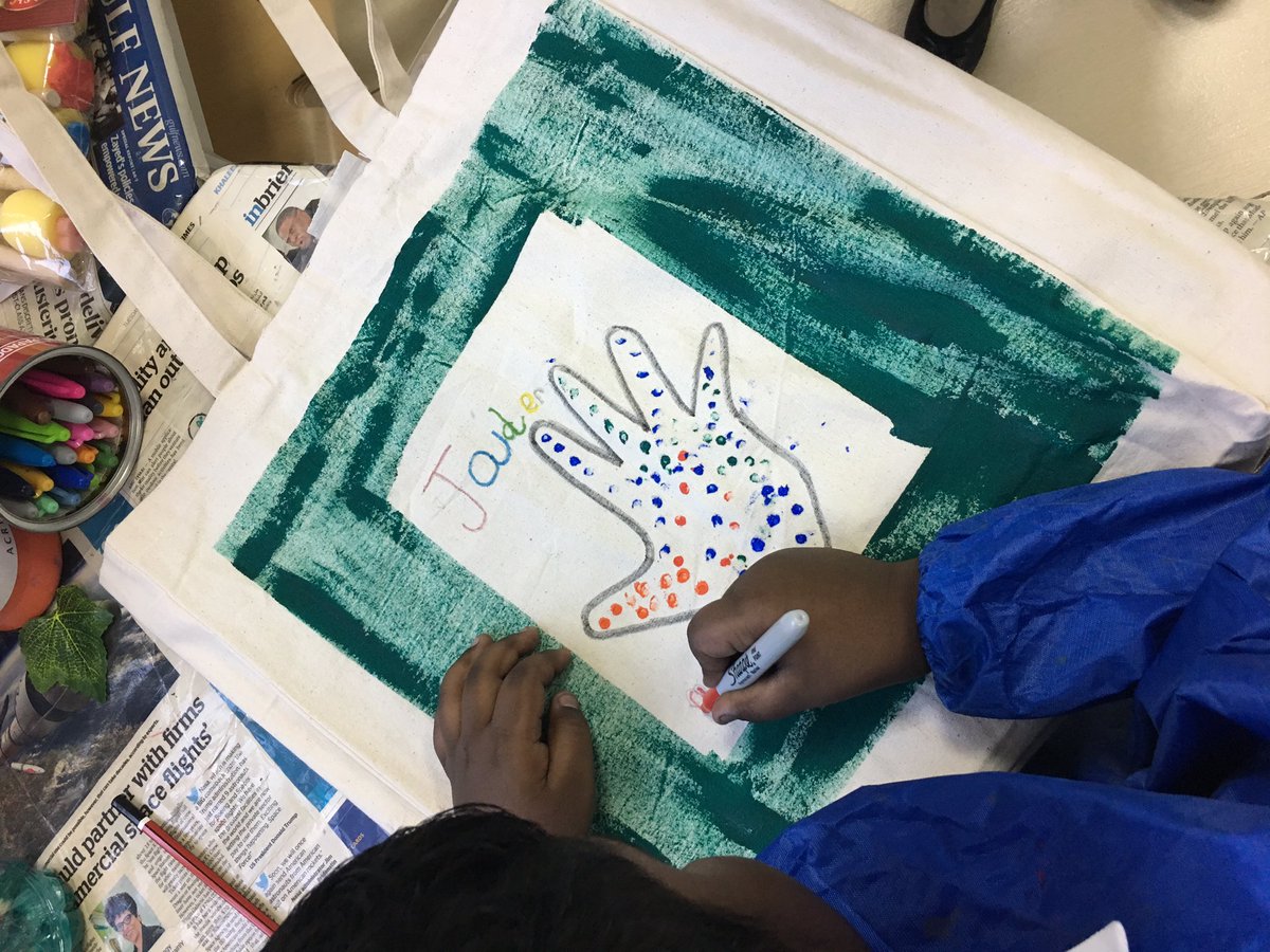 TeachingWithMrT's tweet photo. This week we started work on an exciting project that involves designing, producing and selling our very own bags for life. Encouraging the children to lead by example and help us combat #climatechange #edchat @greenpeaceusa https://t.co/6Ow4MKT4F6