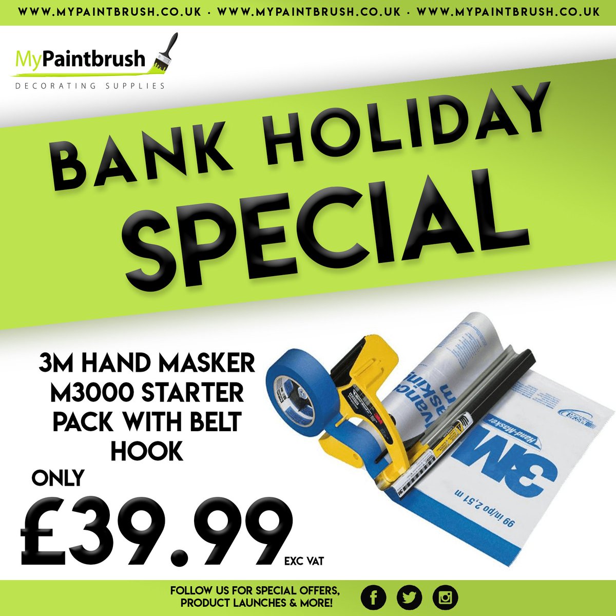 MyPaintbrushUK's tweet image. Our most popular product is finally back in stock 😅😅

PLUS for this weekend only, the 3M Hand Masker Starter Kit (belt hook included) is only £39.99 + vat

Get yours here and save yourself a fiver this bank holiday weekend bit.ly/2IXIqMa
