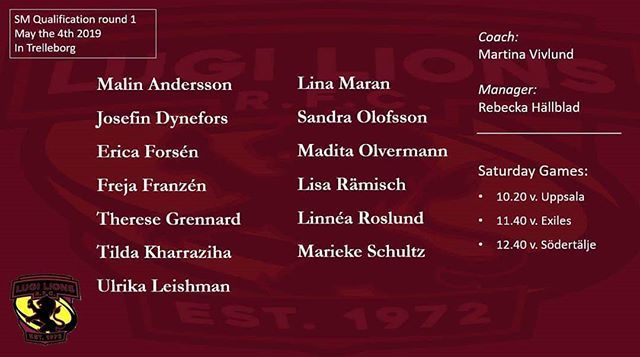 The 1st 7's SM-qualification round will be held on Saturday in Trelleborg and our ladies are participating.  These are the hungry lionesses ready to hit the pitch and fight for a spot in the finals. The club wishes the ladies good luck and hope that many… bit.ly/2UZDp7g