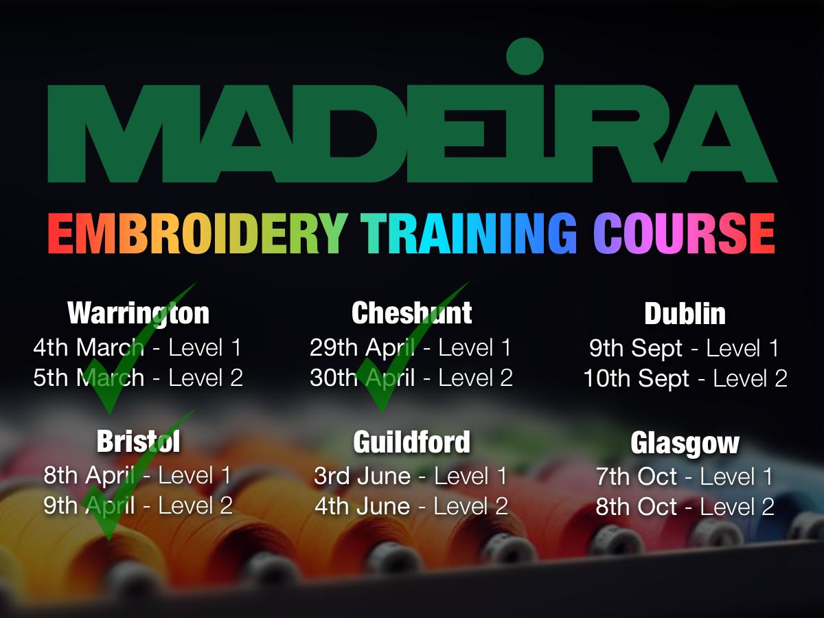 EmbroideryTrain's tweet image. The next Madeira Training Courses will be in Guilford, Surrey 3rd and 4th June. Venue to be confirmed. #EmbroideryTraining

More info: embroiderytraining.co.uk/Training/MADEI… …