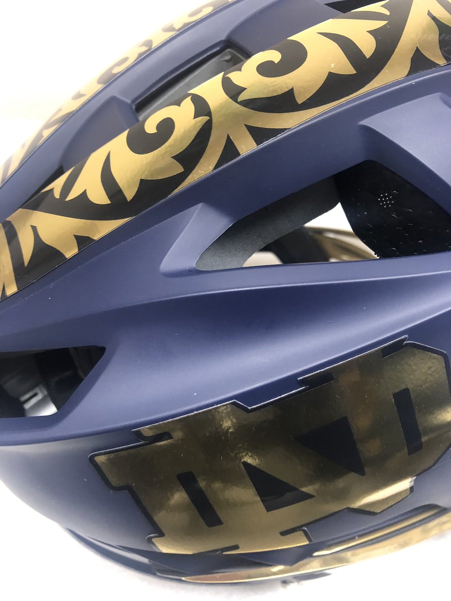 Inspired by 2 iconic campus locations we will b wearing this helmet as we vie for ACC Title

☘️ Floor Mosaic directly underneath the Golden Dome

☘️The East Nave of the Basilica of the Sacred Heart that is a War Memorial commemorating those who gave their life in service

#NDLXP