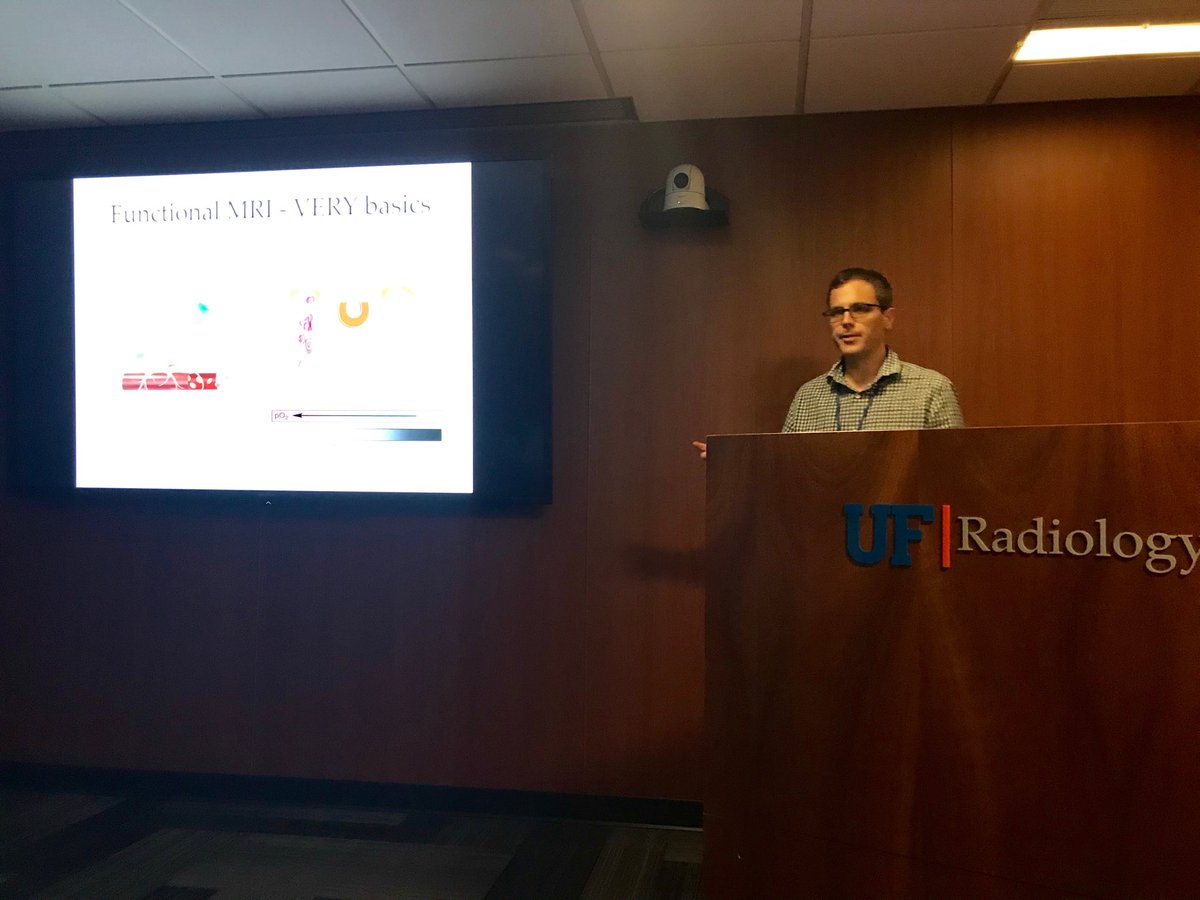 JoeGrajo's tweet photo. #UFRadiology Chief Resident and future Neuroradiology fellow, Orrin Dayton, presents his work on novel applications of fMRI on the final day of Radiology Research Week ⁦@UflRad⁩ ⁦@MancusoMD⁩ ⁦@nverma21⁩ ⁦⁦@UFHealth⁩ ⁦@UFHealthCancer⁩ ⁦ https://t.co/73tOFdyVno