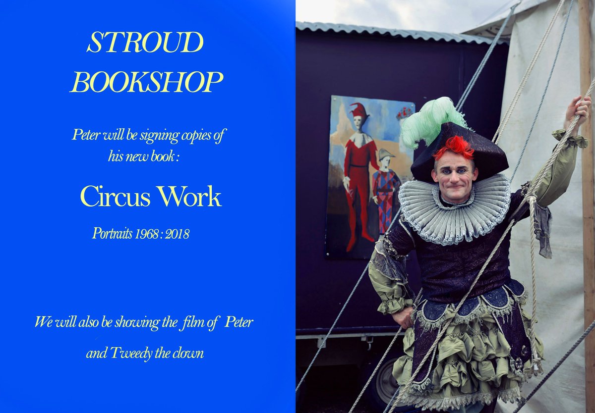 Any plans tomorrow? 

Join us for a glass of fizz <a href="/stroudbookshop/">Stroud Bookshop</a>
 on Saturday the 4th May 11.00 am - 2.00 pm

🍾 🥂

<a href="/PeterLavery50/">Peter Lavery - Circus Work 1968-2018</a> will be signing copies of #CircusWork and we will be showing a short film of <a href="/TweedyClown/">Tweedy clown</a>

🎪 🤹🏻‍♀️ 🥁