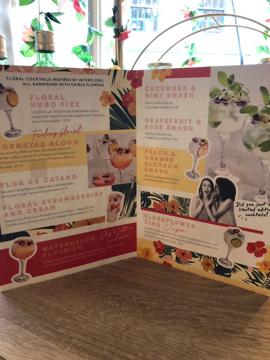 🚨New cocktail alert 🚨 From May 1st to 29th we have partnered with Interflora and we have launched limited edition floral cocktails with edible flowers 2-4-1 💐🌷🌹🌺🌸🌼🌻 #slugandlettuce #cocktails #flowers #floral #Interflora #sluginbloom #winchester