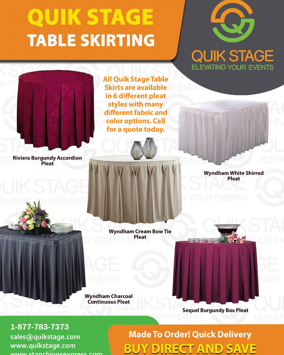 Quik Stage On Twitter Quik Stage Table Skirting Is Made To Order