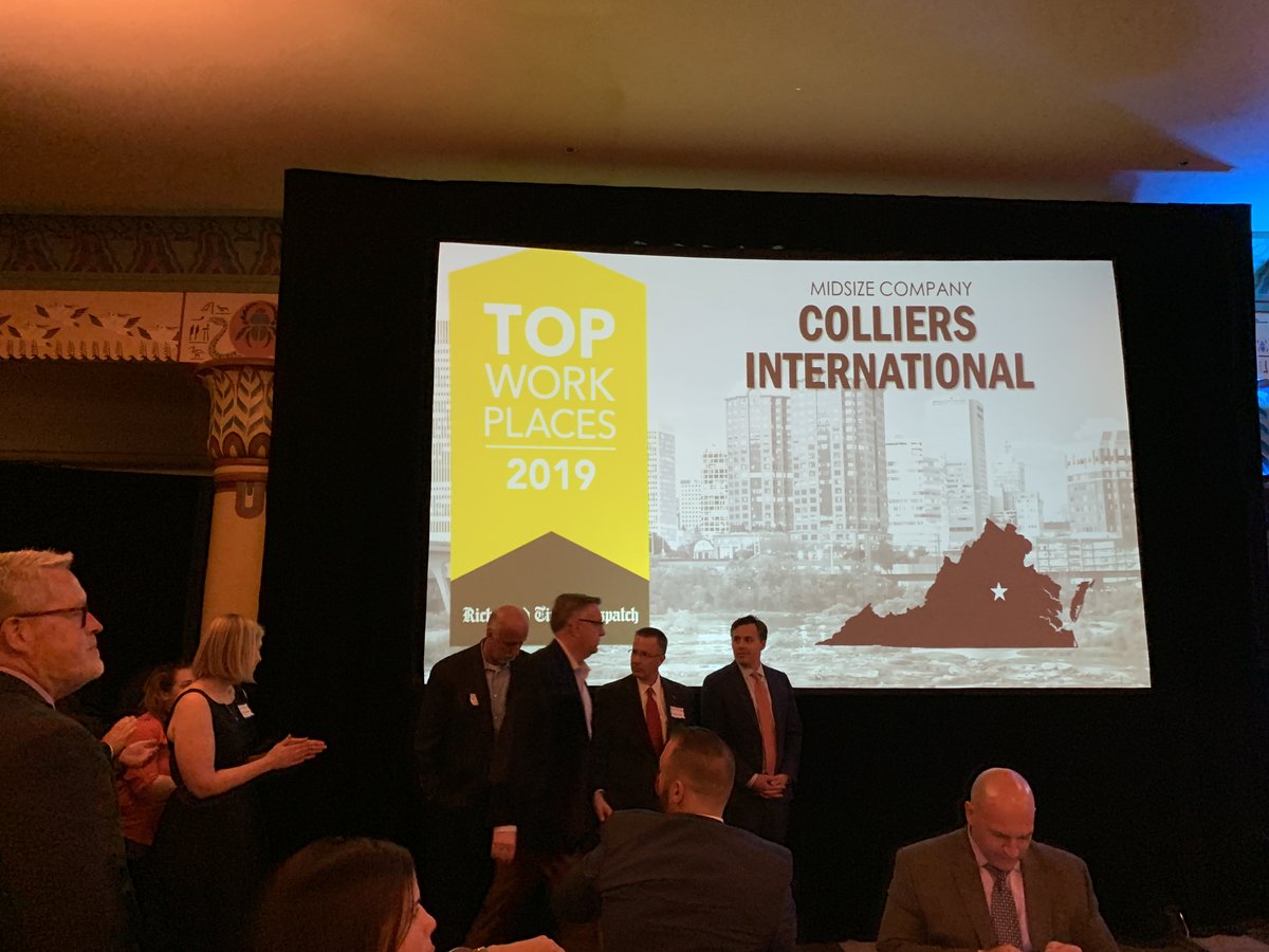 Thank you <a href="/RTDNEWS/">Richmond Times-Dispatch</a> for a wonderful time at the Top Workplaces ceremony last night at @AltriaTheaterVA. 

And thank you to our employees for voting Colliers as a Top Workplace for six years in row!

#BestPlacetoWork #TopWorkplace #ThankYou
