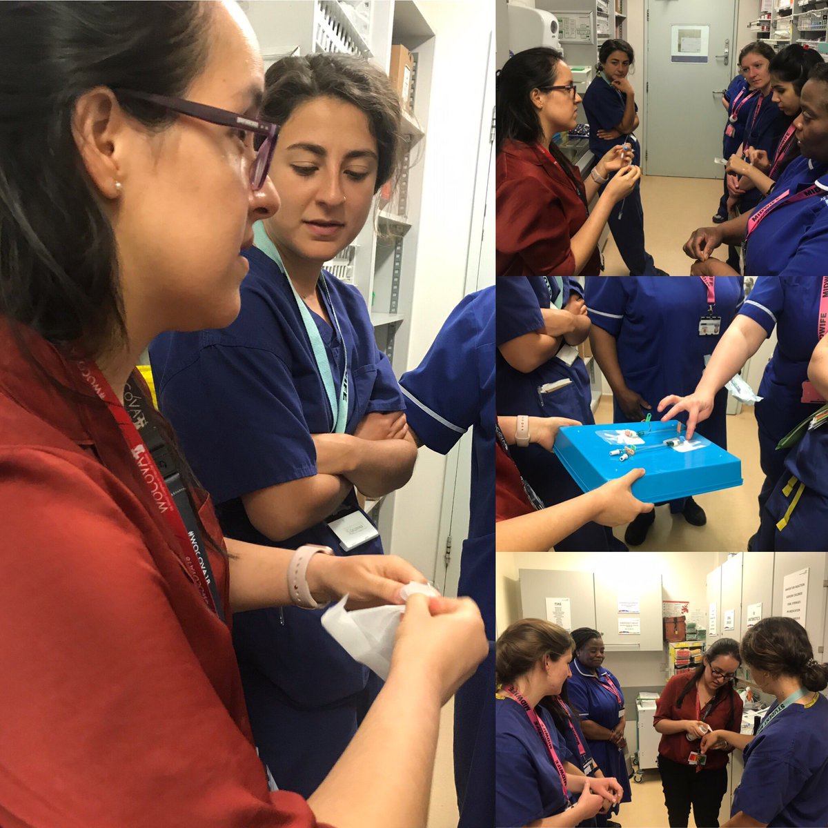 HomertonIPC's tweet photo. Our @HUHOPAT_VA with our @huhmaternity colleagues in Templar for a refresher #training on #ivlines management including principles of @ANTT_org #skindisinfection #scrubthehub https://t.co/lxlrfBieWI