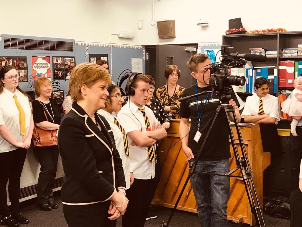Just finished filming the launch of <a href="/HBAcademyGlas/">Hollybrook Academy</a>’s new Sensory Room, with some fantastic musical performances to boot! #BTN19 <a href="/CreativeScots/">Creative Scotland</a> @GlasgowESPTeam <a href="/dunglasschris/">Chris Cunningham</a> <a href="/NicolaSturgeon/">Nicola Sturgeon</a>